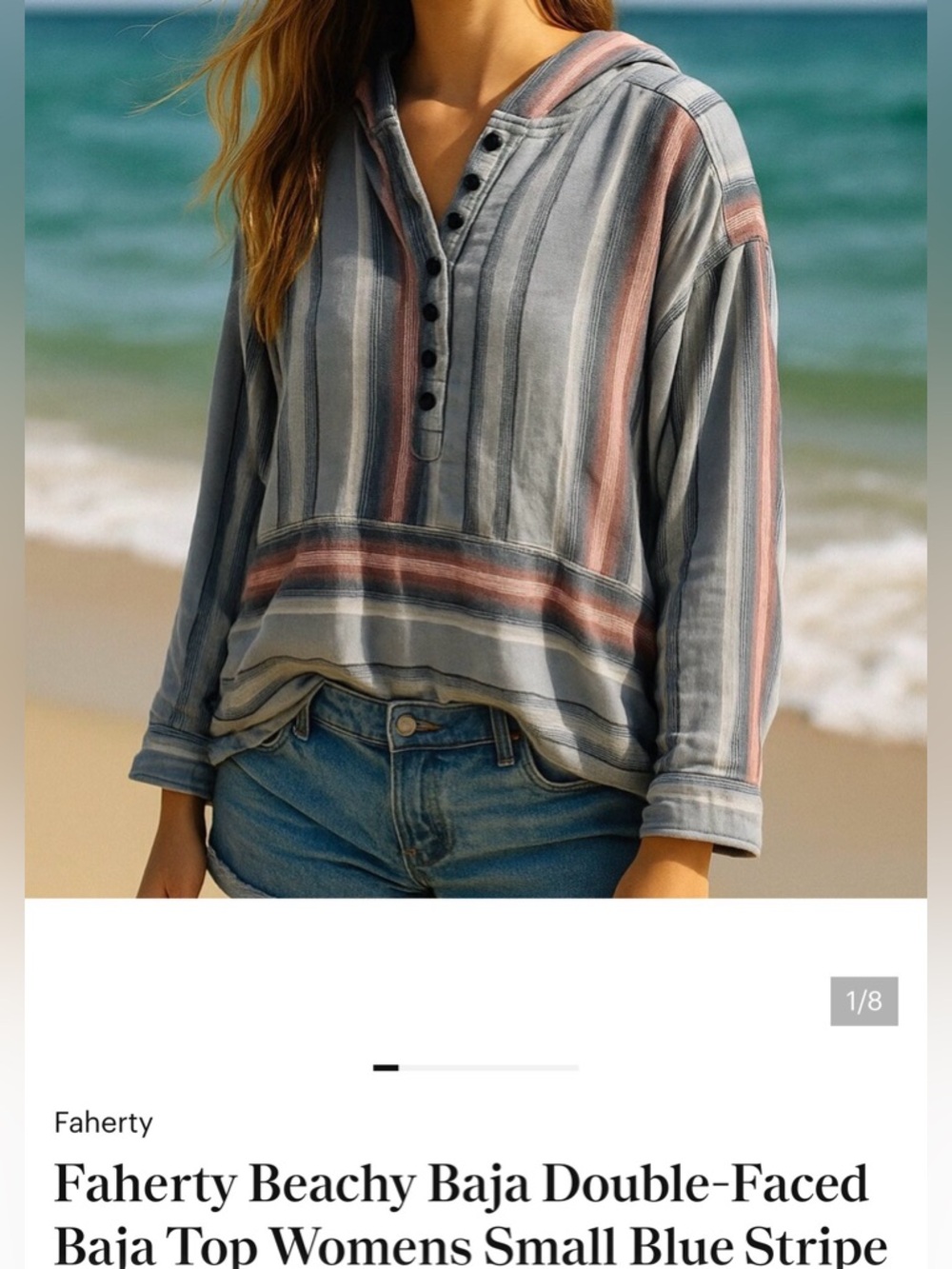 Faherty Striped Baja Hoodie. Small. Used, reposhing.